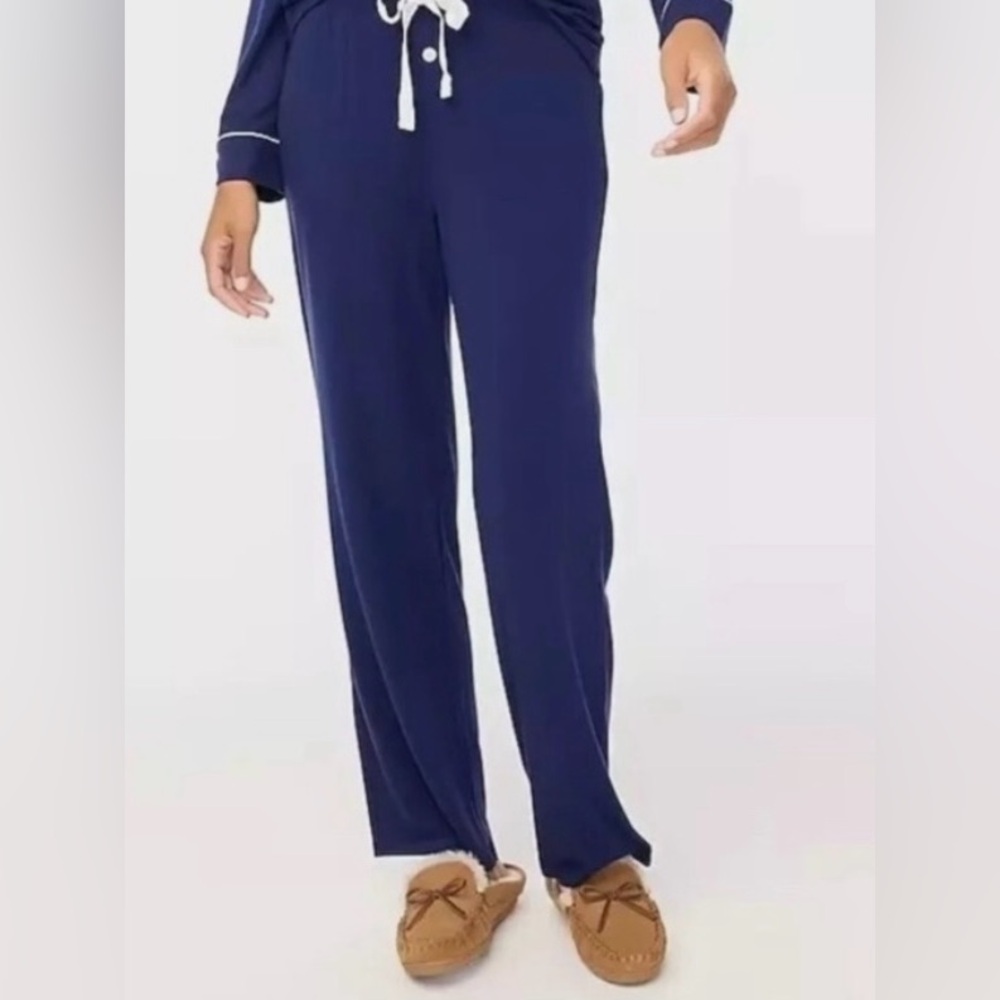 J.Crew petite Knit pajama pants in navy